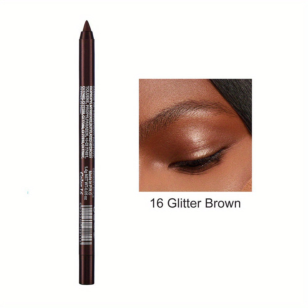 14-Pack Eyeliner Pencil Waterproof Colored Gel Liners with Metallic & Shimmer Finishes Smudge-Proof