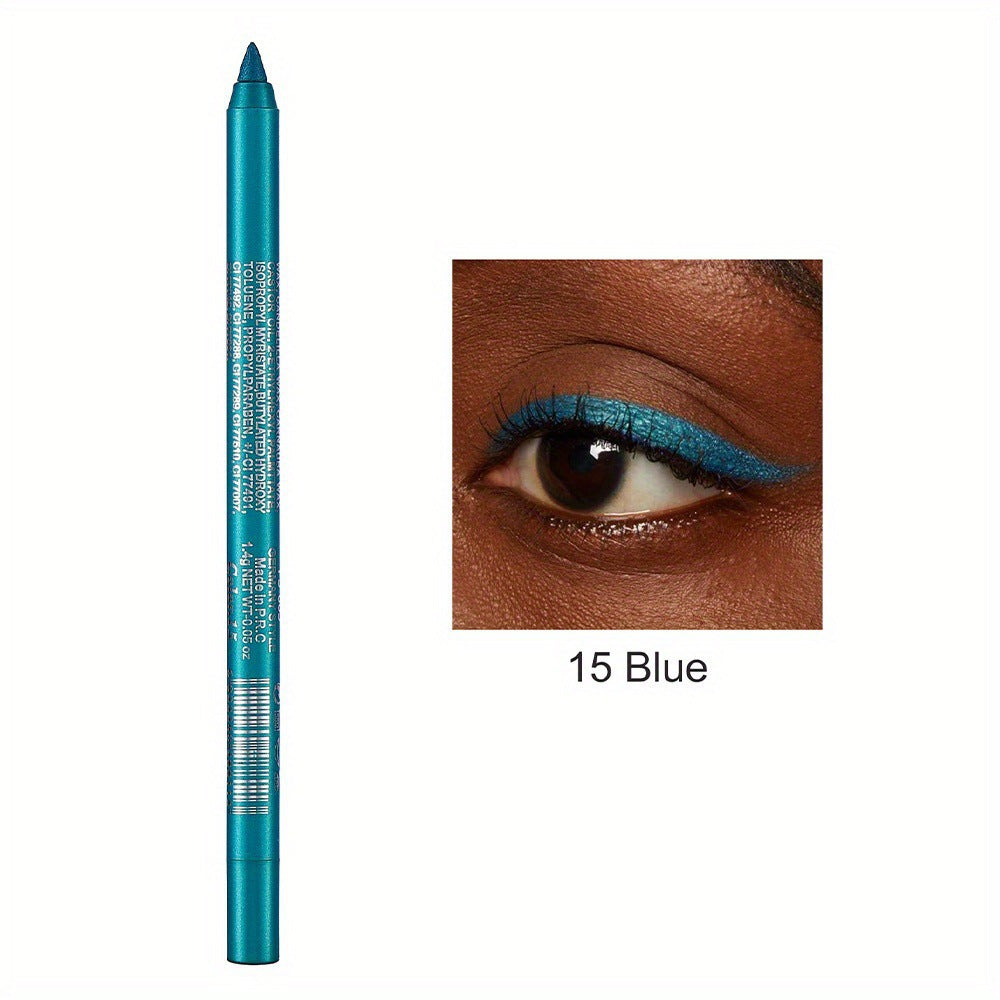 14-Pack Eyeliner Pencil Waterproof Colored Gel Liners with Metallic & Shimmer Finishes Smudge-Proof