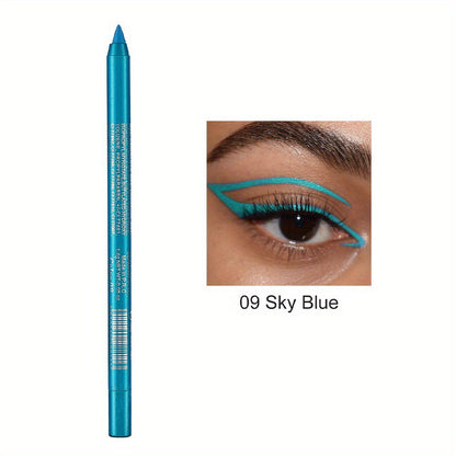 14-Pack Eyeliner Pencil Waterproof Colored Gel Liners with Metallic & Shimmer Finishes Smudge-Proof
